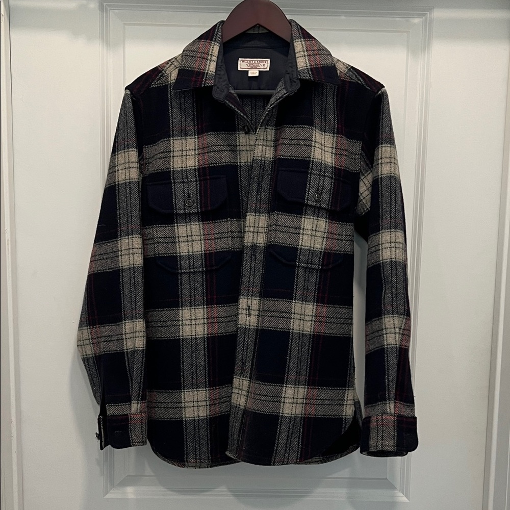 J. Crew Black and Gray Plaid Shirt Jacket